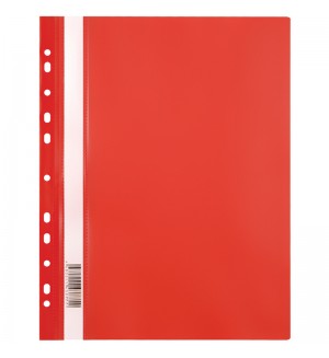 Папка-скоросшиватель А4, 120мкм, пластик., красная с прозр. верхом (OfficeSpace)