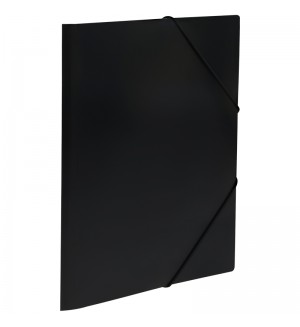 Папка пластиковая на резинках А4, 500мкм, черная (Стамм)