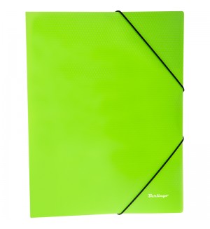 Папка пластиковая на резинках А4, 500мкм, неоновый зеленый "Neon" (Berlingo)