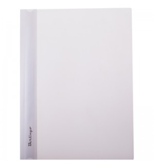 Папка-скоросшиватель А4, 180мкм, пластик., белая с прозр. верхом (Berlingo)
