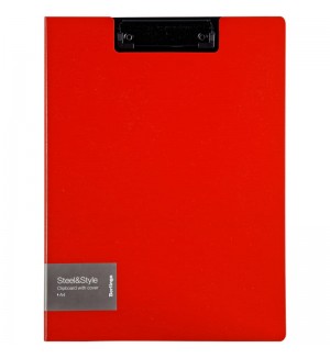 Папка-планшет с зажимом А4, 1800 мкм, пластик (полифом), красная 