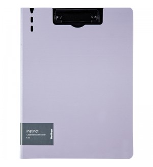 Папка-планшет с зажимом А4, 1800 мкм, пластик (полифом), лаванда/черный 