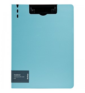 Папка-планшет с зажимом А4, 1800 мкм, пластик (полифом), аквамарин/черный 