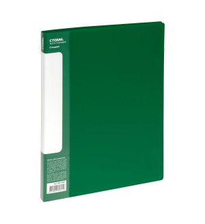Папка пластиковая А4, 600мкм, с 30 вкладышами, корешок 17мм, зеленая 