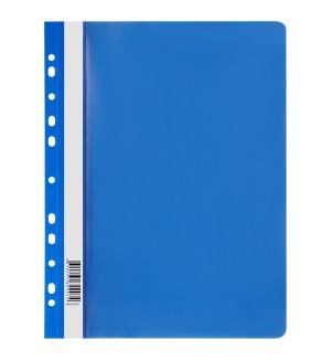 Папка-скоросшиватель А4, 120мкм, пластик., синяя с прозр. верхом (Стамм)