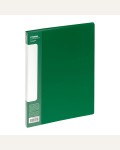 Папка пластиковая А4, 600мкм, с 40 вкладышами, корешок 21мм, зеленая 