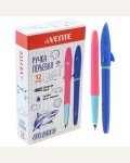 Ручка перьевая синяя, перо среднее, баллончик 0,8 мл, пластиковый держатель (deVente)