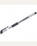 Ручка гелевая черная, 0,5мм, грип, игольчатый стержень (OfficeSpace)