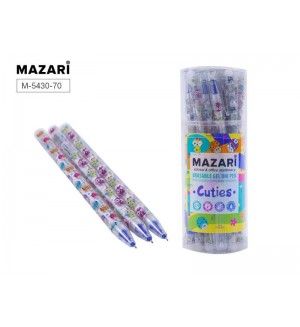 Ручка пиши-стирай гелевая синяя, 0,5мм "Cuties" (Mazari)