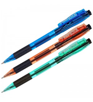 Ручка автоматическая шариковая синяя, 0,7мм, грип, ассорти "Joy Neon tinted" (Cello)