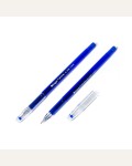 Ручка гелевая синяя, 0,5мм, игольчатый наконечник, круглый, пластиковый корпус 