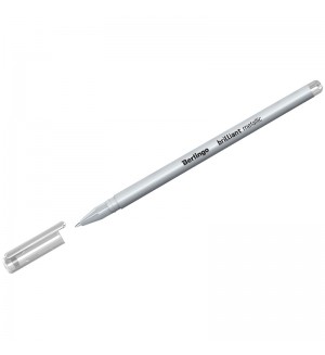 Ручка гелевая серебро металлик, 0,8мм 