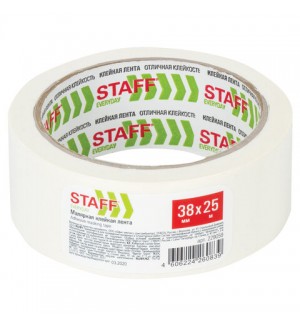 Клейкая лента малярная 38мм*25м, креппированная (STAFF) 