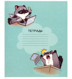 Тетрадь 12 листов, А5+, клетка, ассорти 