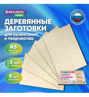 Заготовки деревянные 15*21см, 5 шт 