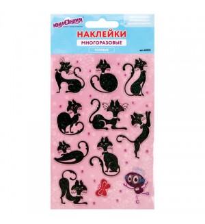 Наклейки. Наклейки многоразовые, гелевые, с блестками 