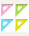 Треугольник 45°, 9см, пластиковый, прозрачный, неоновые цвета, ассорти (Стамм)